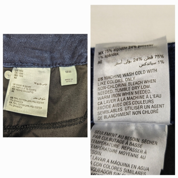 Style & Co. Highrise Tummy Control Dark Blue Straight Leg Jean Pants Plus 18W - Picture 7 of 9